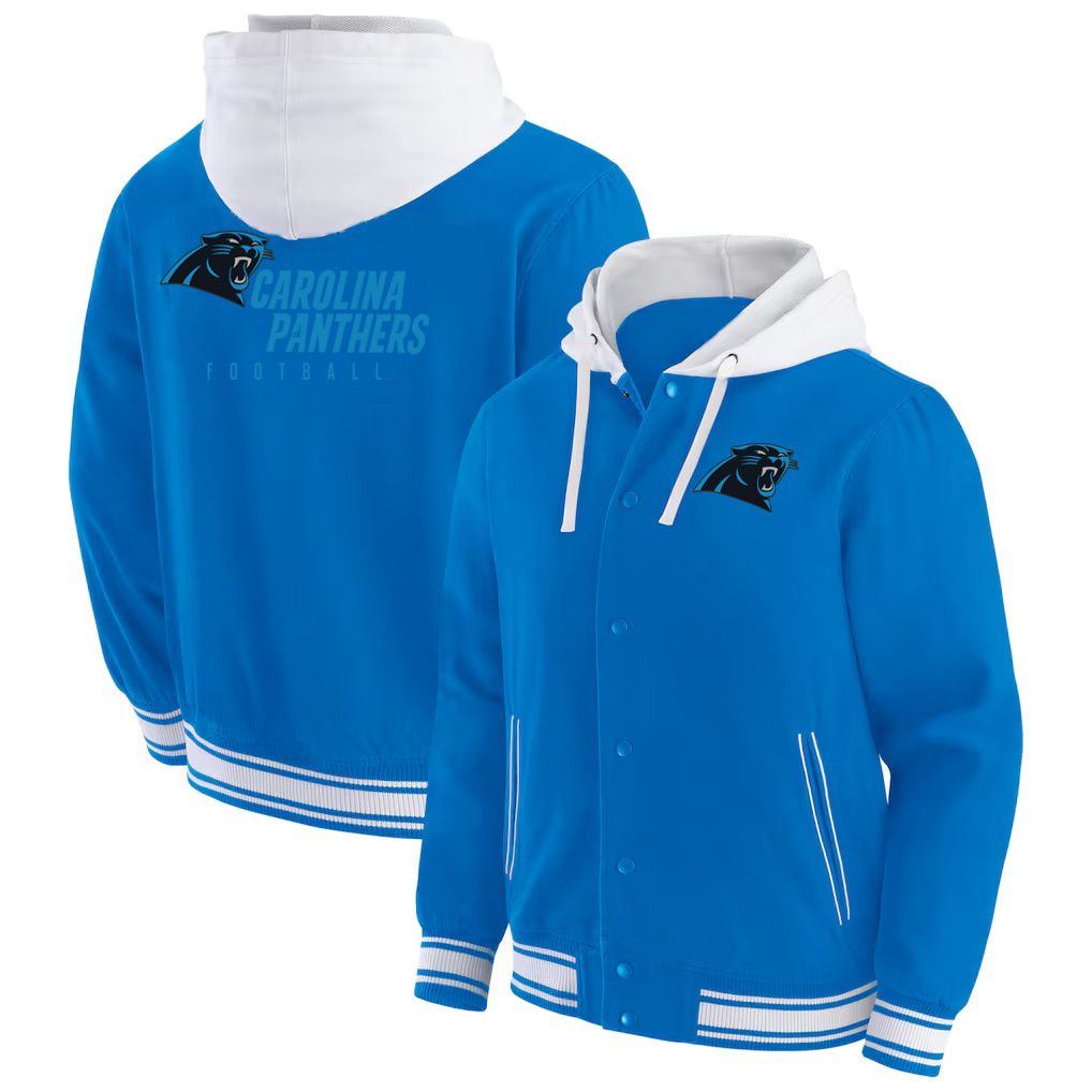 Men 2026 NFL Carolina Panthers  jacket hoodie Blue 011